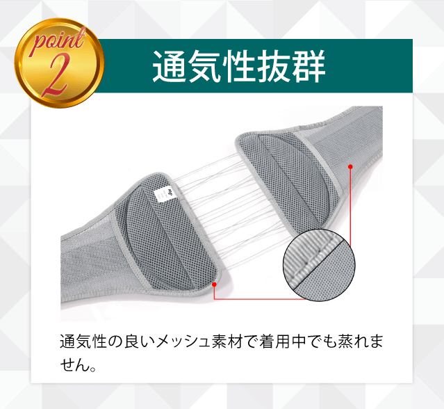 ポイント② 通気性抜群